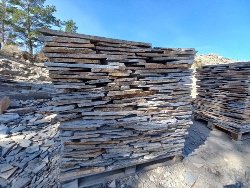 Плитняк златолит серебристый для фасада купить в Сахалинской области