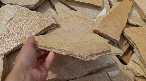 Плитняк златолит жёлтый для цоколя купить в Сахалинской области