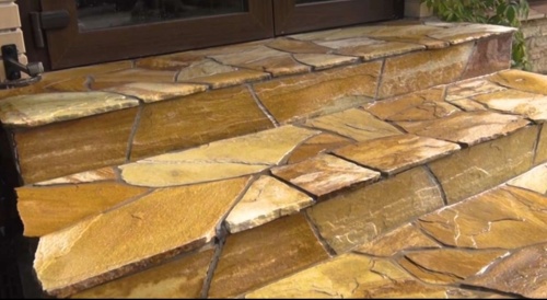 Плитняк златолит жёлтый золотистый для отмостки купить в Сахалинской области